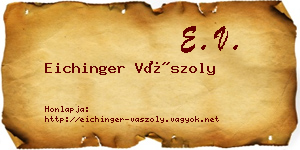 Eichinger Vászoly névjegykártya